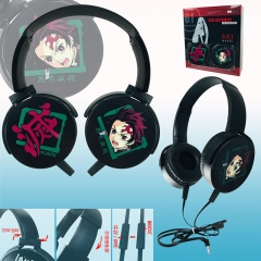 Demon Slayer: Kimetsu no Yaiba Color Printing Cartoon Cosplay Anime Rotatable Headphone