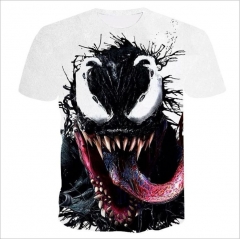 Spider Man Venom Cosplay Cartoon Print Anime Short Sleeves Style Round Neck Comfortable T Shirts
