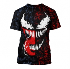 Spider Man Venom Cosplay Cartoon Print Anime Short Sleeves Style Round Neck Comfortable T Shirts