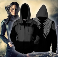 The Hunger Games Movie Zipper Casual Printing Hooded Hoodie