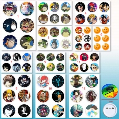 12 Designs Cartoon Character Anime Brooches And Pins 6pcs/set