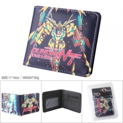 Gundam Cartoon Cosplay PU Folding Color Printing Purse Anime Wallet