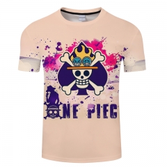   One Piece Anime 3D Print Casual Short Sleeve T Shirt