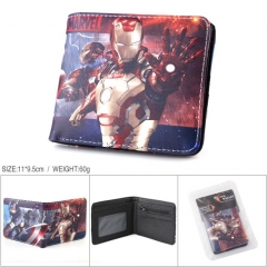Marvel's The Avengers Iron Man Movie Cartoon Cosplay PU Folding Purse Anime Wallet