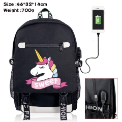 Unicorn Canvas Students Backpack Anime Bag