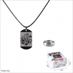 Demon Slayer: Kimetsu no Yaiba Cosplay Collection Alloy Anime Necklace and Ring Set