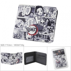 Demon Slayer: Kimetsu no Yaiba Cartoon Pattern Cosplay PU Folding Purse Anime Wallet