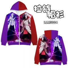 Naruto Cartoon Cosplay 3D Print High Quality Warm Zipper Anime Hooded Hoodie