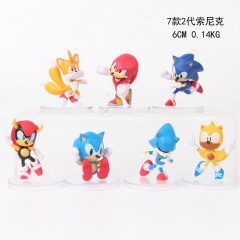 Sonic Game Cartoon Cosplay Collection Model Toy Anime PVC Figure (7pcs/set)