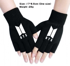 K-POP BTS Bulletproof Boy Scouts Anime Half Finger Gloves Winter Gloves