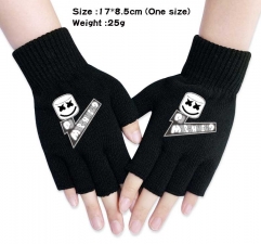 DJ Marshmello  Anime Half Finger Gloves Winter Gloves