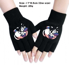 Cuphead Anime Half Finger Gloves Winter Gloves