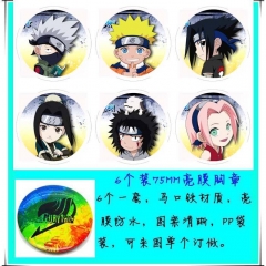 Naruto Cartoon Anime Brooches Decorative Pins (6pcs/set)