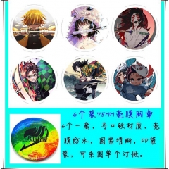 Demon Slayer: Kimetsu no Yaiba Cartoon Anime Brooches Decorative Pins (6pcs/set)