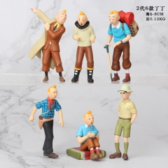 The Adventures of Tintin 2 Generation Collection Model Toy Anime PVC Figure (6pcs/set)