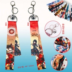 Date A Live With Bell Keychain Cartoon Anime Phone Strap With Pendant
