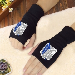 Attack on Titan/Shingeki No Kyojin Anime Half Finger Gloves Winter Gloves