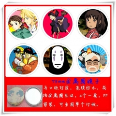 Spirited Away Cartoon Cosplay One Side Anime Pocket Mirror (6pcs/set)