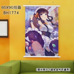 Maid Coffee Gun Waterproof Anime Wallscrolls Cosplay Cartoon Wall Scrolls Decoration