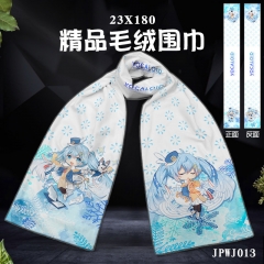 Hatsune Miku Cosplay Cartoon For Winter Double Side Mink Cashmere Warm Decoration Scarf