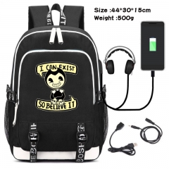 Bendy and the Ink Machine Anime Cosplay Cartoon Colorful USB Charging Backpack Bag