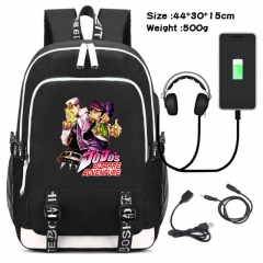 JoJo's Bizarre Adventure Anime Cosplay Cartoon Colorful USB Charging Backpack Bag