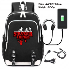 Stranger Things Anime Cosplay Cartoon Colorful USB Charging Backpack Bag