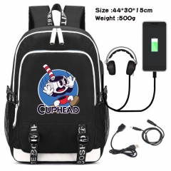 Cuphead Anime Cosplay Cartoon Colorful USB Charging Backpack Bag