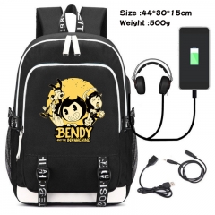 Bendy and the Ink Machine Anime Cosplay Cartoon Colorful USB Charging Backpack Bag