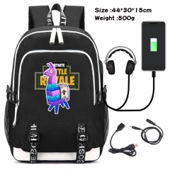 Fortnite Anime Cosplay Cartoon Colorful USB Charging Backpack Bag