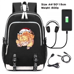 Demon Slayer: Kimetsu no Yaiba Anime Cosplay Cartoon Colorful USB Charging Backpack Bag