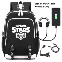 Brawl Stars  Anime Cosplay Cartoon Colorful USB Charging Backpack Bag