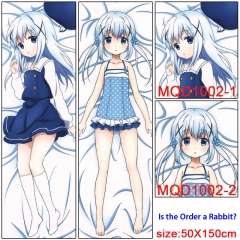 Is the Order a Rabbit? Double Sides Satin Fabric Print Body Cushion Anime Pillow 50X150