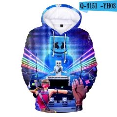 DJ Marshmello Cos  Fortnite Anime 3D Print Casual Hooded Hoodie For Kids And Adult