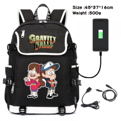 Gravity Falls  Anime Cosplay Cartoon Waterproof Canvas Colorful USB Charging Backpack Bag