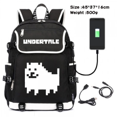 Undertale Anime Cosplay Cartoon Waterproof Canvas Colorful USB Charging Backpack Bag