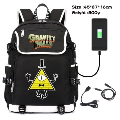 Gravity Falls  Anime Cosplay Cartoon Waterproof Canvas Colorful USB Charging Backpack Bag