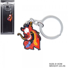 Mulan Cartoon Pendant Key Ring Fashion Jewelry Anime Alloy Keychain