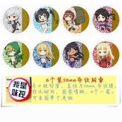 Is It Wrong to Try to Pick Up Girls in a Dungeon  Cartoon Brooches And Pins Decorative Pins 58MM (8pcs/set)