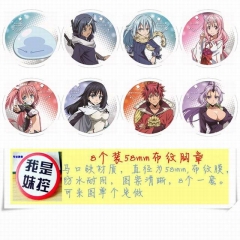 That Time I Got Reincarnated As A Slime Cartoon Brooches And Pins Decorative Pins 58MM (8pcs/set)