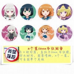 Japanese Anime Cartoon Brooches And Pins Decorative Pins 58MM (8pcs/set)