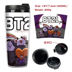 BT21 K-POP BTS Bulletproof Boy Scouts Cartoon Insulation Cup Heat Sensitive Mug 400ML