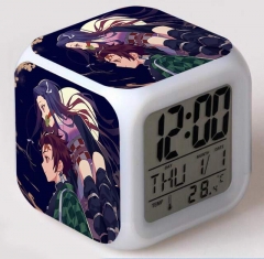 Demon Slayer: Kimetsu no Yaiba Cartoon Square Colorful Change Anime Alarm Clock