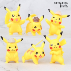 6pcs/set Pokemon Pikachu Cartoon Collection Model Toy Anime PVC Figures 3-4cm