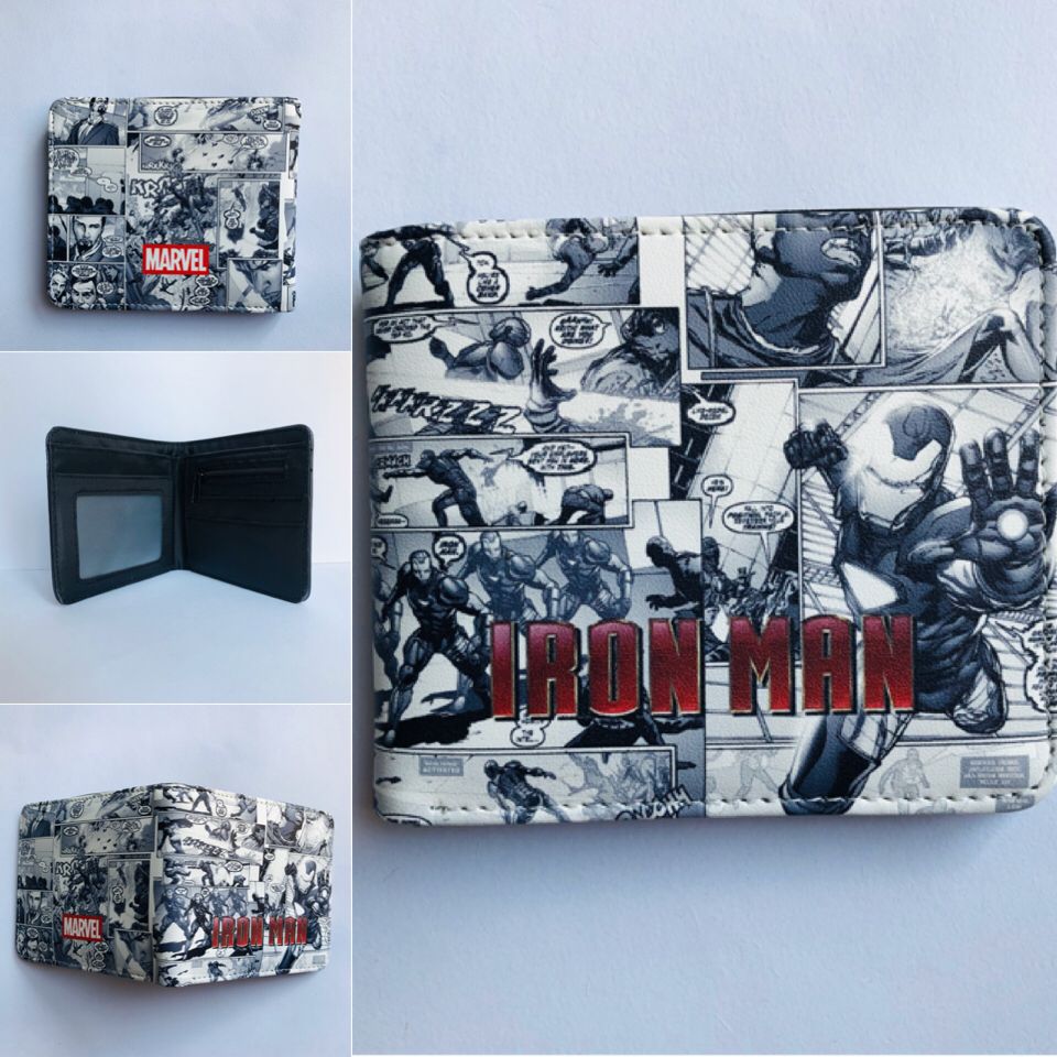 Iron Man Movie Colorful Coin Purse Bifold PU Anime Short Wallet