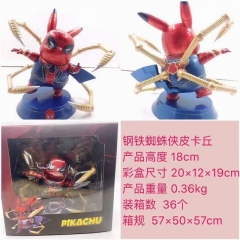 Pokemon Pikachu Cos Spider Man Cartoon Collection Model Toy Anime PVC Figure 18cm