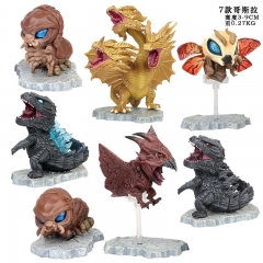 7pcs/set Godzilla Cartoon Collection Model Toy Wholesale Anime PVC Figures 3-9cm