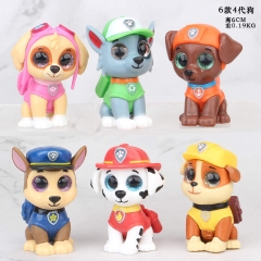 6pcs/set PAW Patrol Cartoon Collection Model Toy Wholesale Anime PVC Figures 6cm