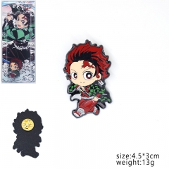 Demon Slayer: Kimetsu no Yaiba Kamado Tanjirou Cartoon Decoration Fashion Jewelry Anime Brooch Pin