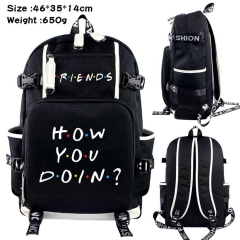 Friends Anime Cosplay Cartoon Canvas Colorful Backpack Bag